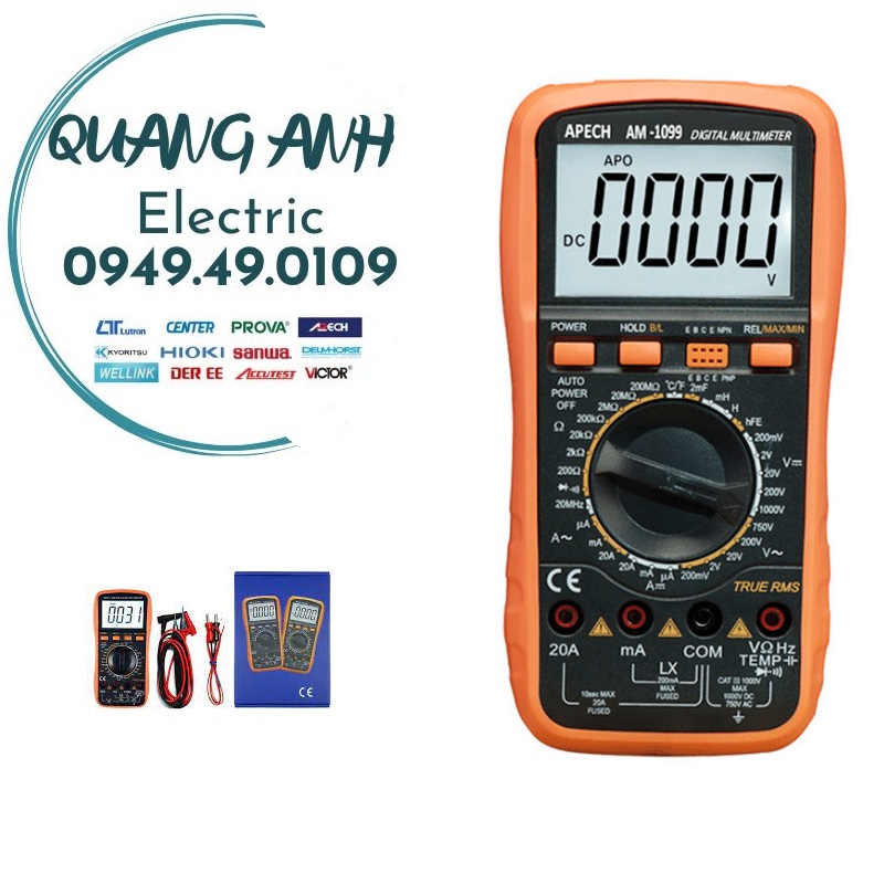 Apech am - 1099 đồng hồ đo điện vạn năng đo tần số đo tụ đo henry apech am 1099