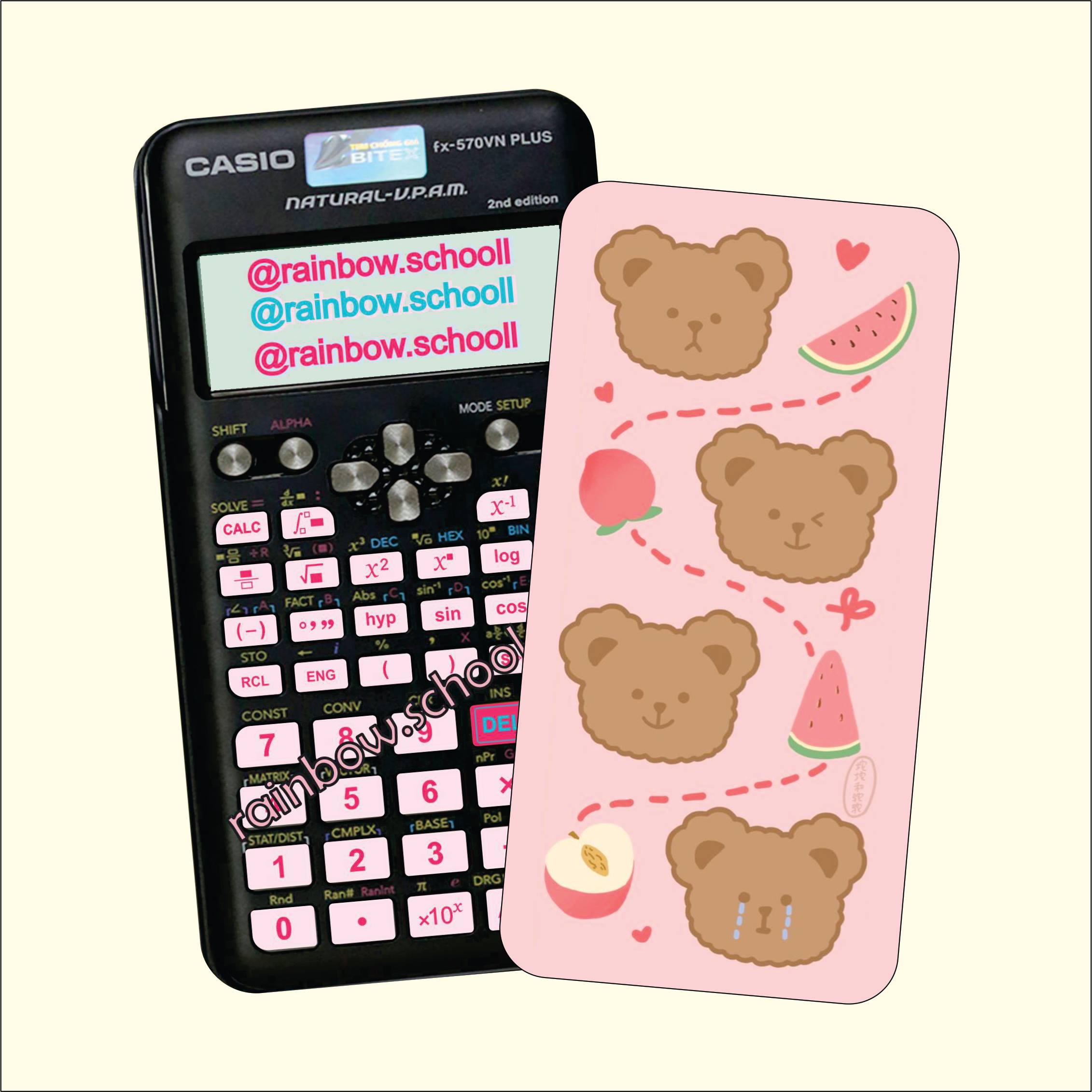 Miếng dán đề can máy tính casio 570 vn plus in theo yêu cầu decal trang trí decan máy tính casio fx 750 vn plus 2nd edition