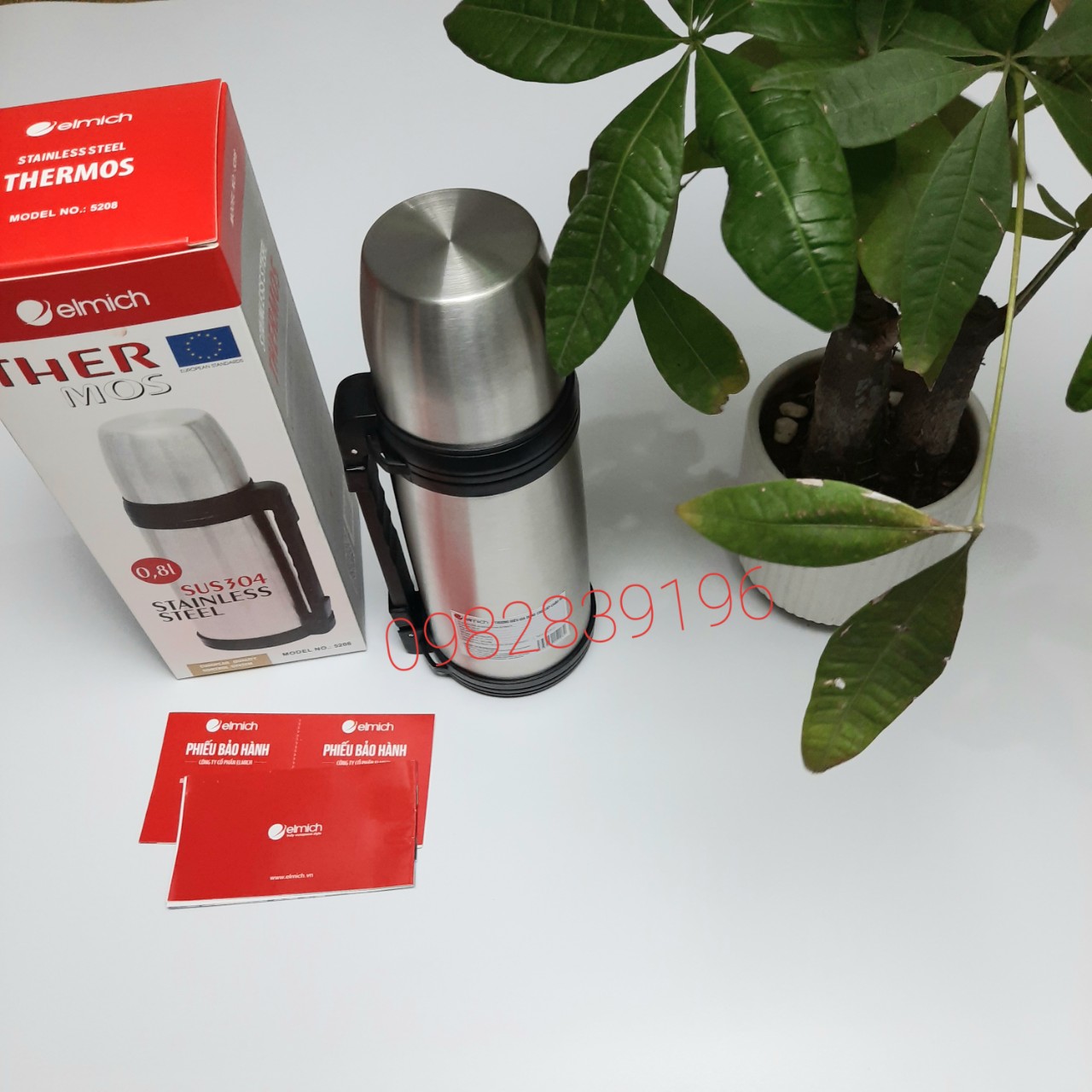 Bình giữ nhiệt inox elmich 5208 thể tích 800ml bh 12 tháng chính hãng
