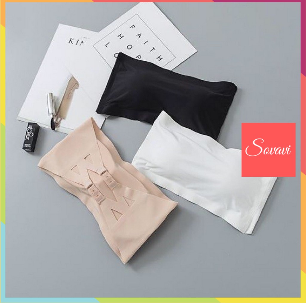 Áo lót nữ su thông hơi áo quây dây chéo chống tụt Sovavi AL024