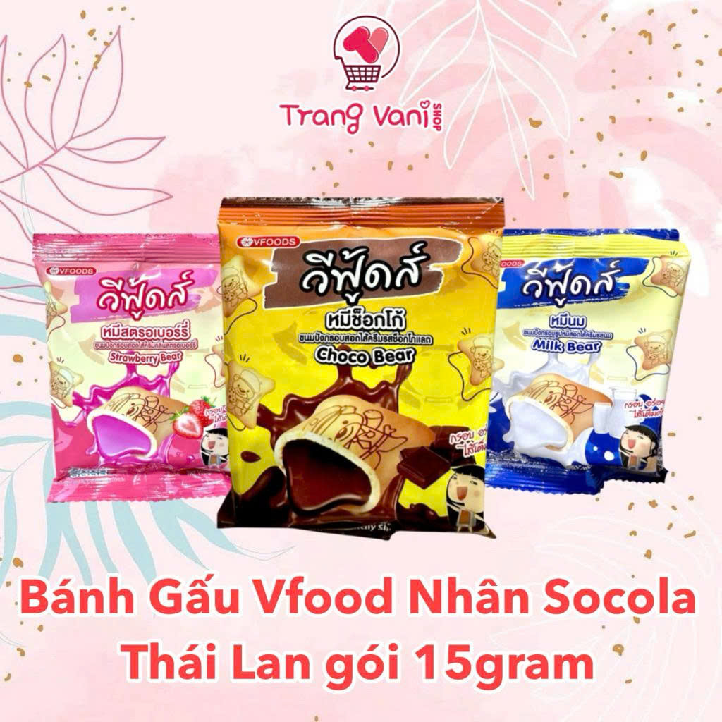 [Dây 10-20 Gói] Bánh Gấu Vfoods Thái Lan gói 15gram