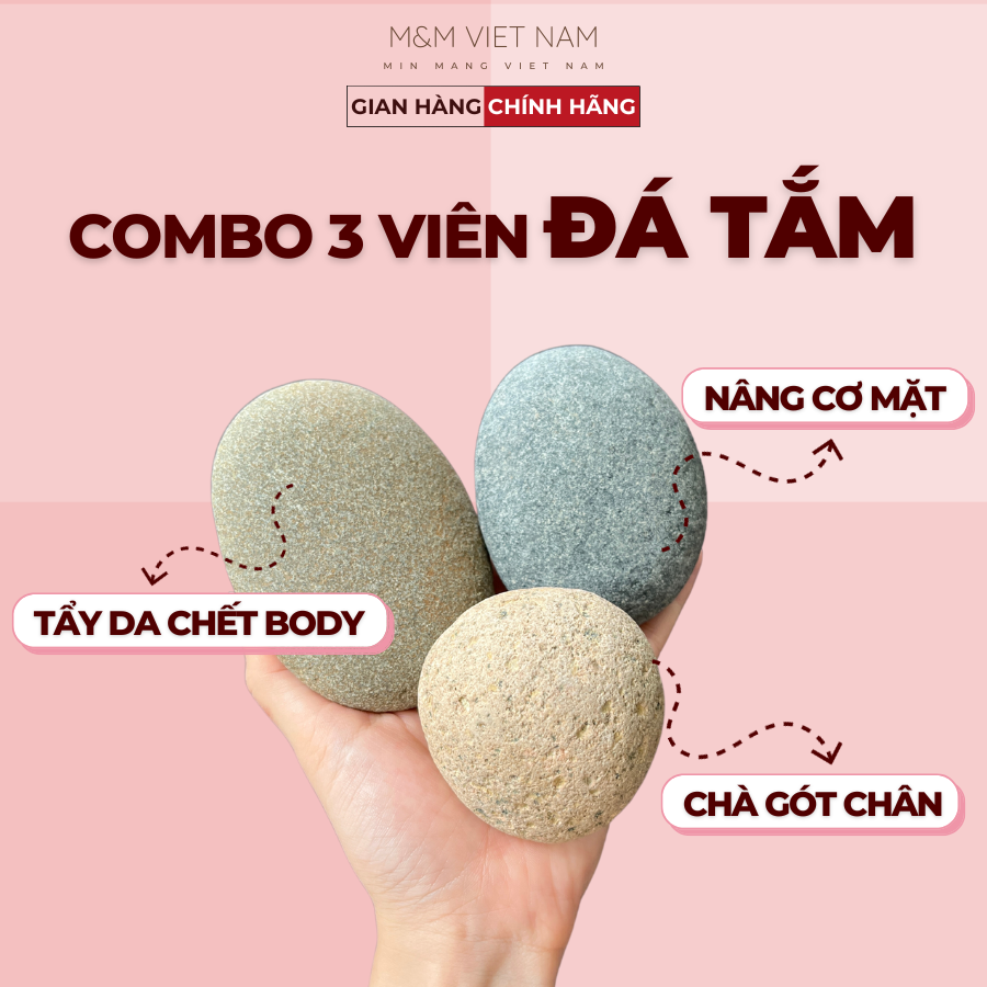Combo đá kì tắm tự nhiên, kỳ ghét, tẩy tế bào chết cho body, nâng cơ mặt, chà gót chân