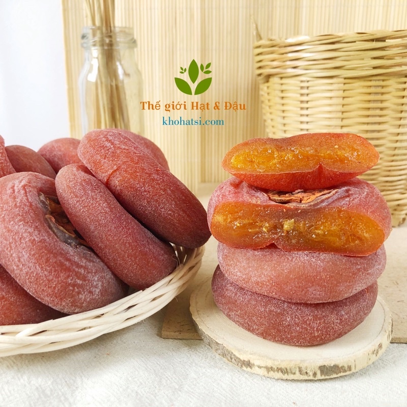 1kg hồng sấy dẻo nguyên trái không đường dẻo ngọt tươm mật