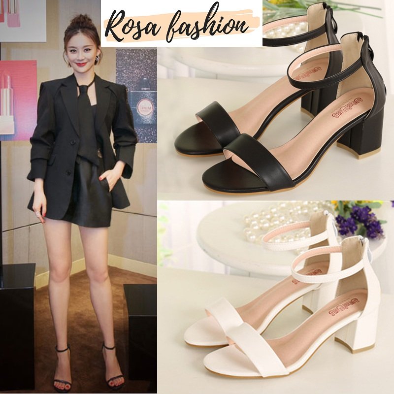 Giày sandal quai ngang da mờ 5p rosa-cg-0012