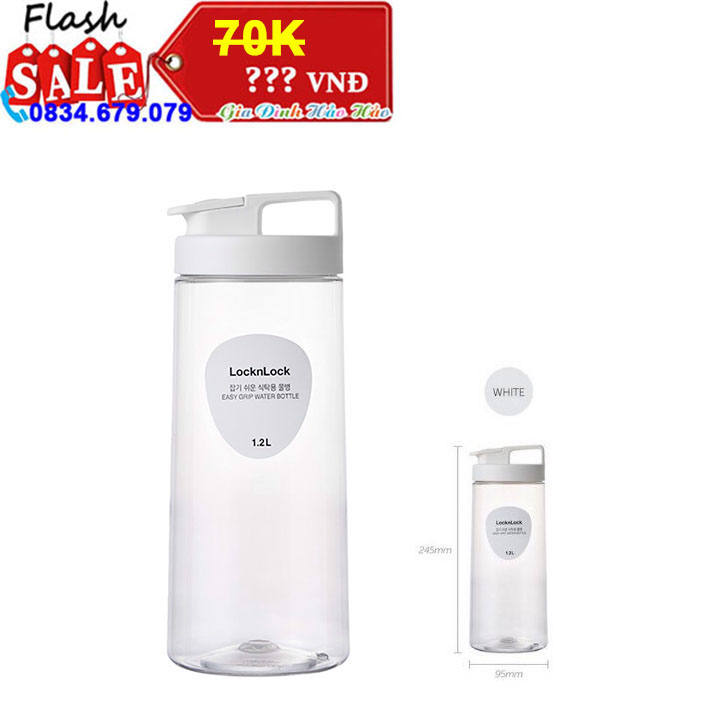 Bình đựng nước lock&lock hap813 - 1.2l - màu trắng - quà tặng p&g