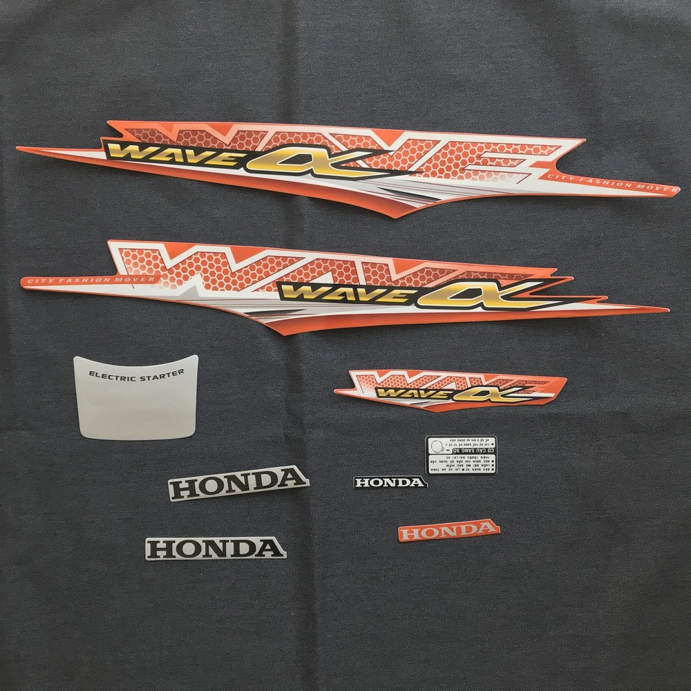 Bộ tem wave 2012, tem rời 3 lớp dán dàn áo xe máy wave anpha 2012