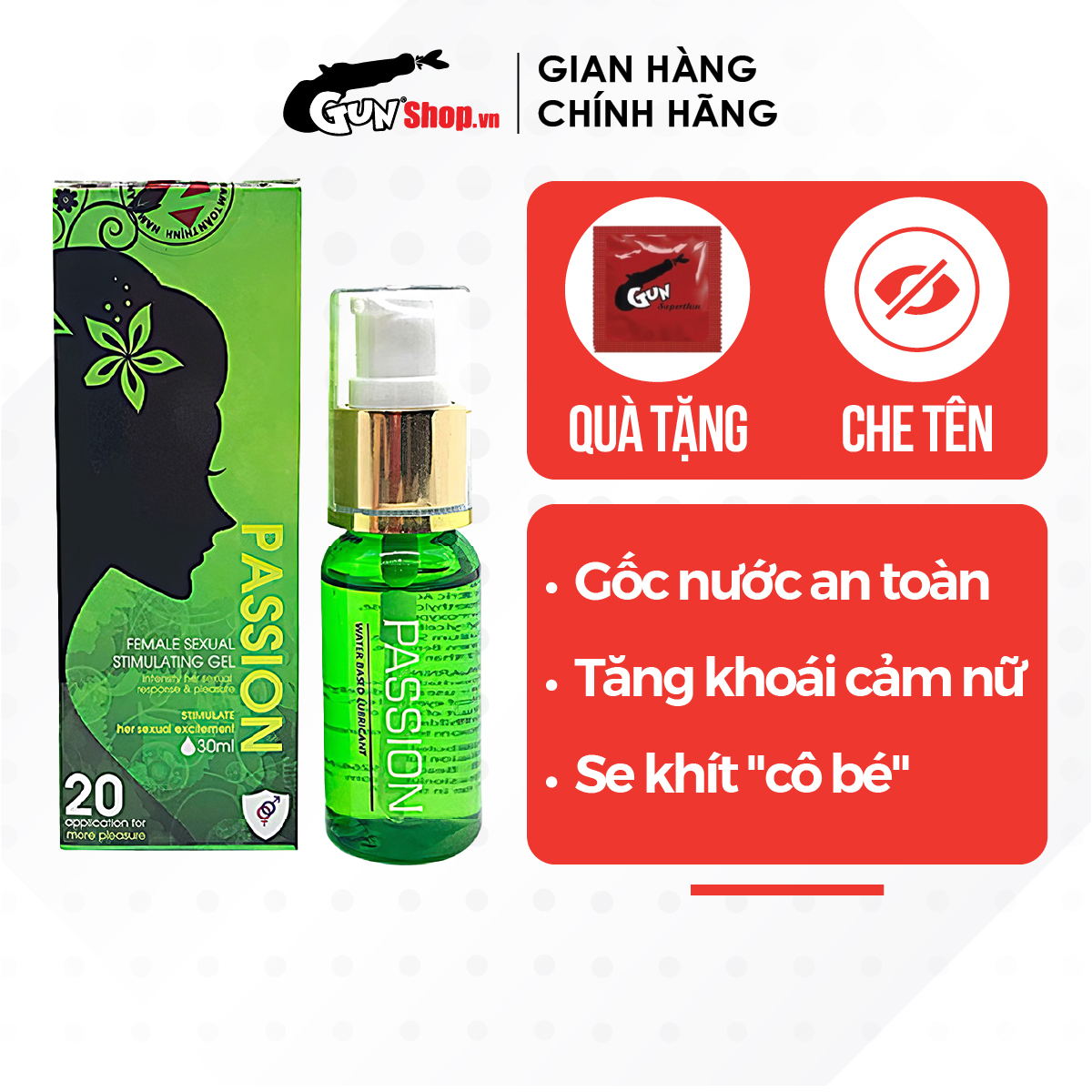Gel bôi trơn nữ Passion - Chai 30ml | GUNSHOP VIỆT NAM