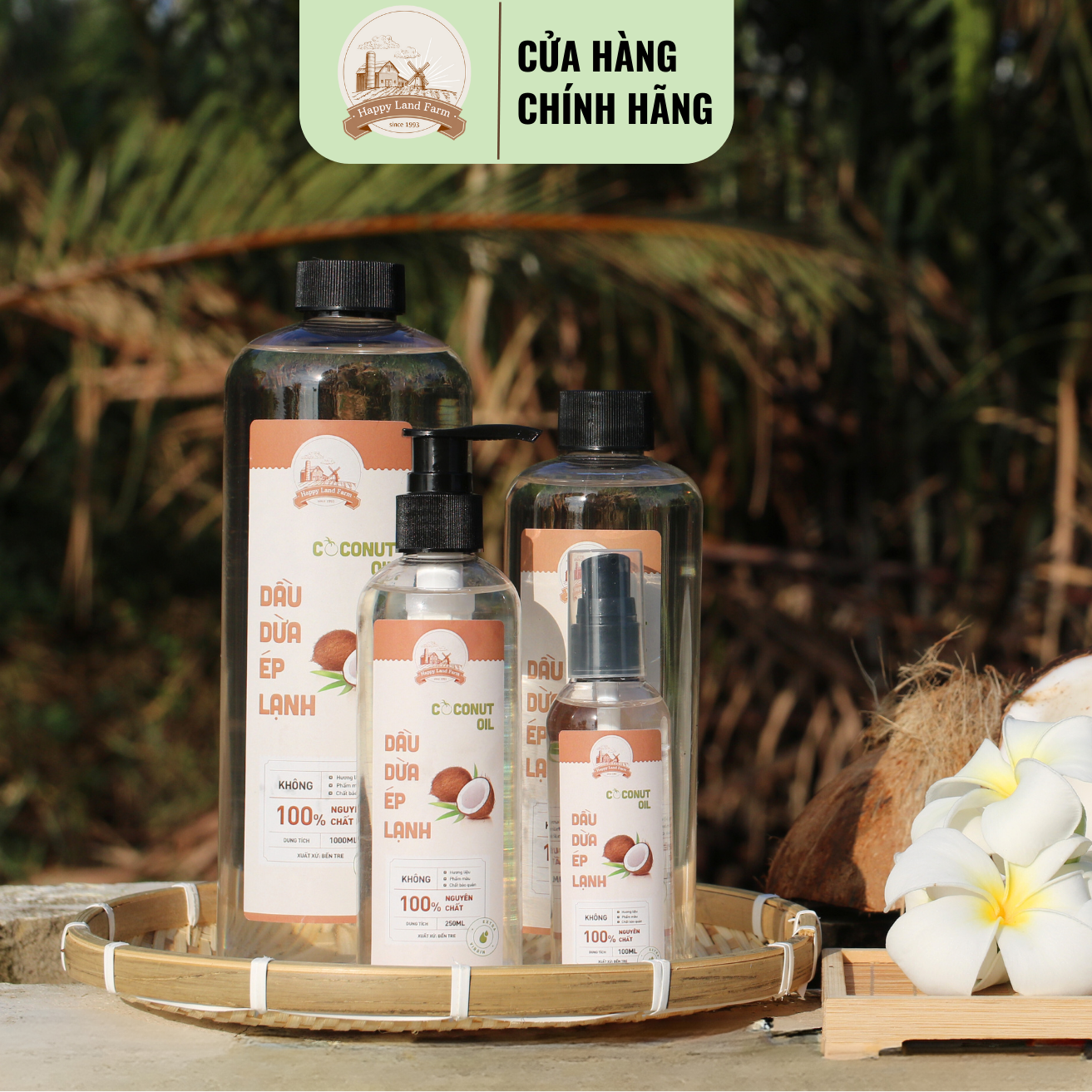 Dầu dừa ép lạnh bến tre nguyên chất 100% - 100ml, 250ml, 500ml, 1000ml