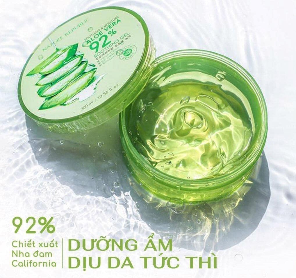 [ Tặng Kèm 1 mặt nạ Nature republic ] Gel nha đam 92% đa công dụng NATURAL REPUBLIC 300ml