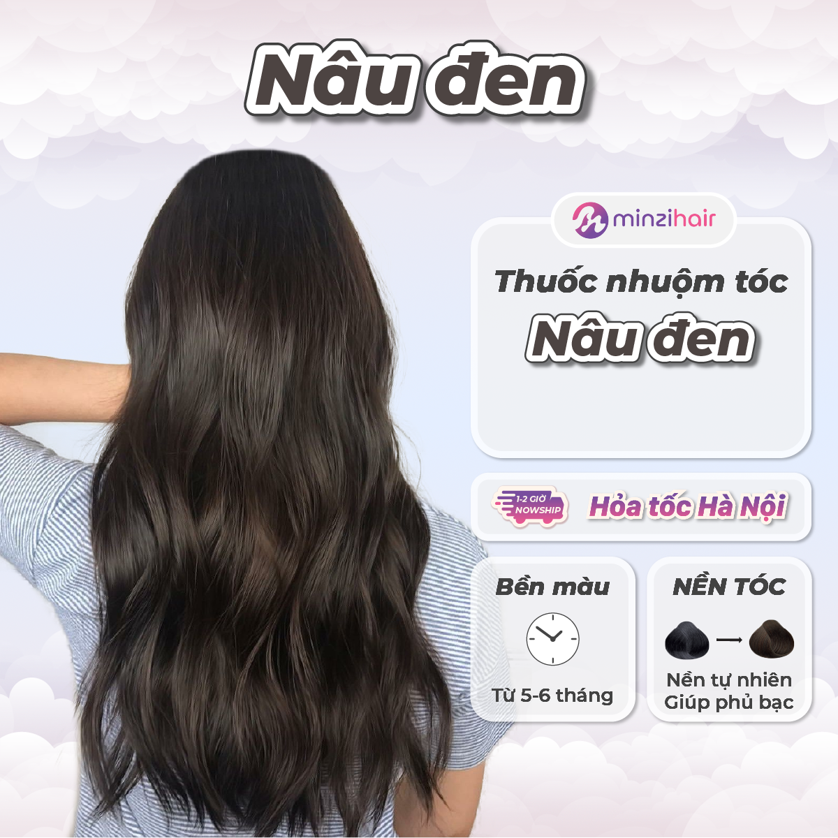 Thuốc nhuộm tóc Màu Nâu Đen - Lên Từ Mọi Nền Tóc - Minzihair HN