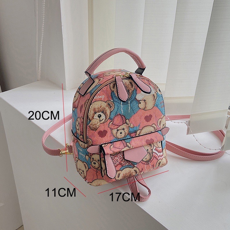 Balo nữ mini hình gấu dễ thương thời trang giá rẻ phong cách Hàn quốc