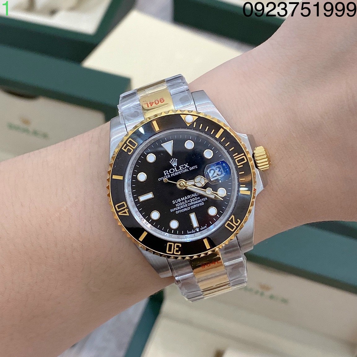 Đồng hồ nam rolex submariner niềng benzen dây thép cao cấp - máy cơ automatic nhật - size 40mm - bảo hành 2 năm -