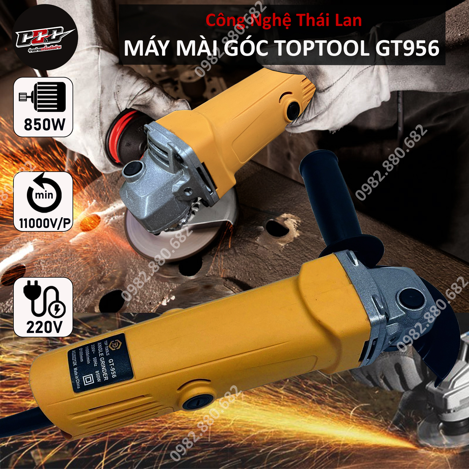 Máy cắt cầm tay GGG hàng chính hãng chất lượng cao - máy mài góc 9525 - cưa - mài - đánh bóng - chà nhám trên mọi bề mặt - lõi đồng