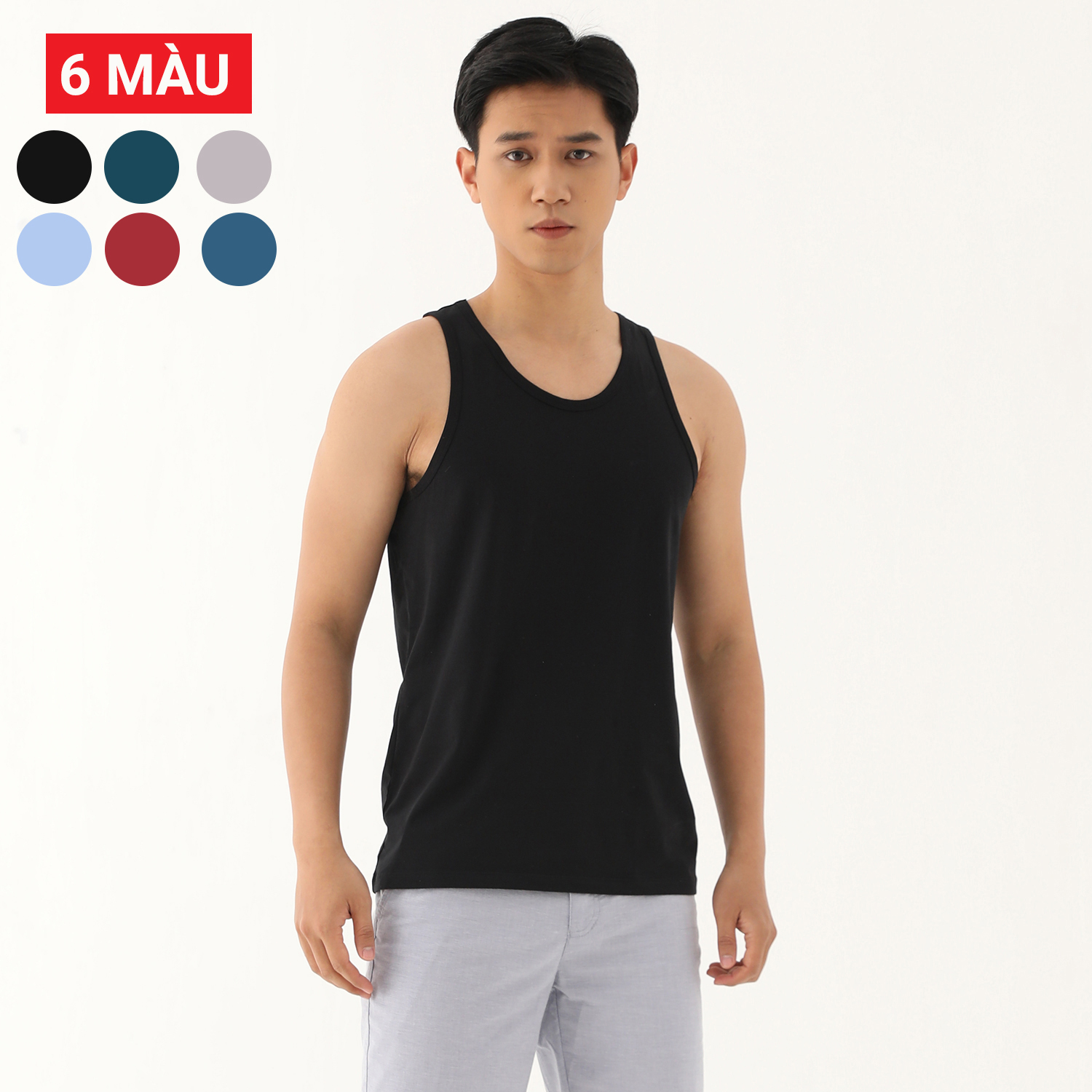 Áo Ba Lỗ Nam (Tanktop) 5S (6 Màu) Dáng Thể Thao, Siêu Mát, Thấm Hút Mồ Hôi, Co Giãn Tốt - ATTB005