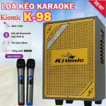 ( SIÊU PHẨM MỚI 2025 ) Loa Kéo Loa Karaoke Kiomic K98  . Loa Bass 20Cm To Siêu Trầm . Công Suất Lớn Khủng 300W , Chíp Sử Lý DSP Vang Số  Echo ,Delay , 2 Micro UHF Chống Hú Hát Hay .