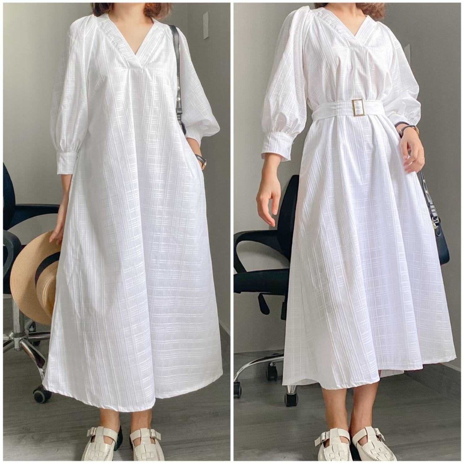 Đầm fom rộng tay lở dáng xòe