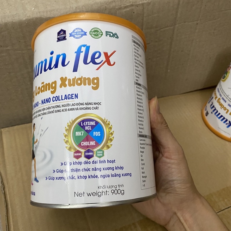 Hộp 900g Sữa canxi SUKUMIN FLEX chống loãng xương - Canxi nano - Nano collagen giúp xương chắc khỏe - Colostrum nhập khẩu Mỹ