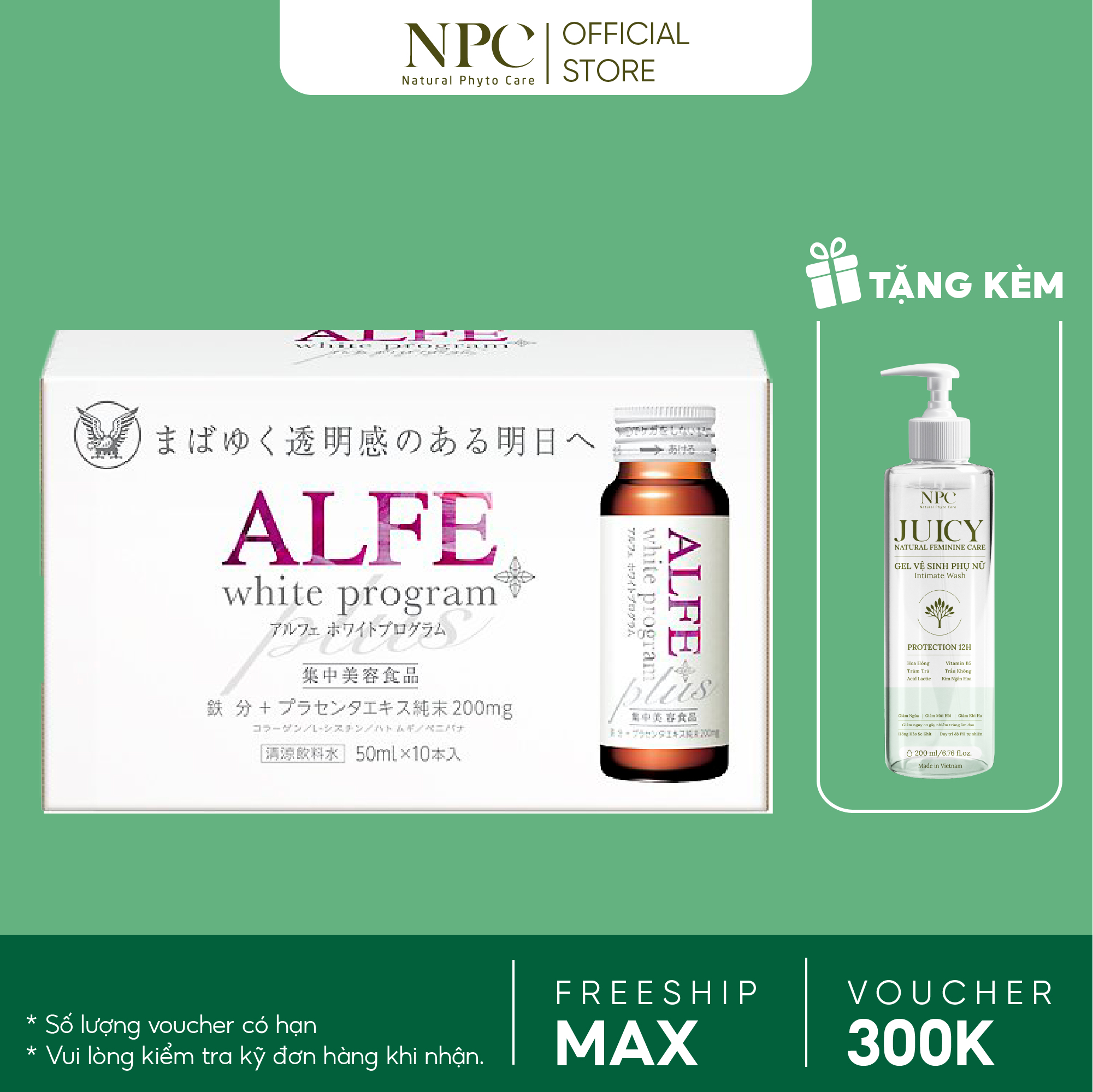 Hộp 10 chai Collagen nội địa Nhật Bản Alfe White Pro 50ml chai