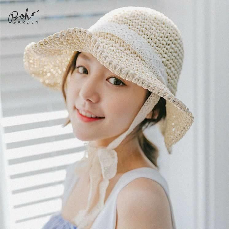 Mũ cói thắt nơ ulzzang hàn quốc hot trend