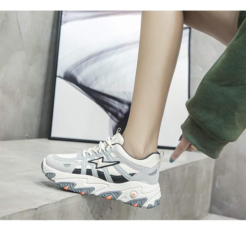 Giày sneaker nữ - giày độn đế - hóa tiết tia sét siêu đáng yêu