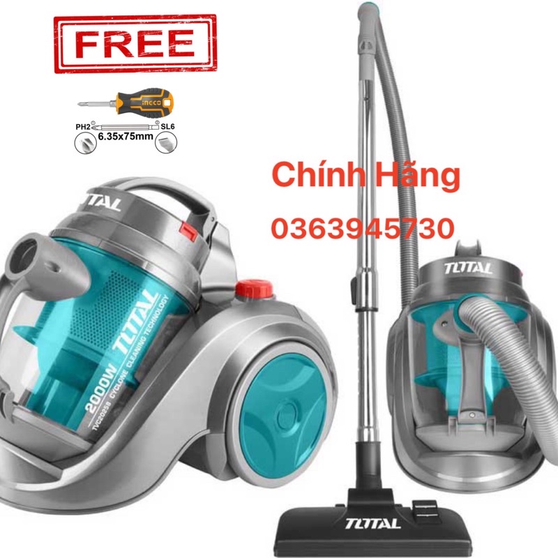 Total máy hút bụi cầm tay 2.5l 2000w tvc20258