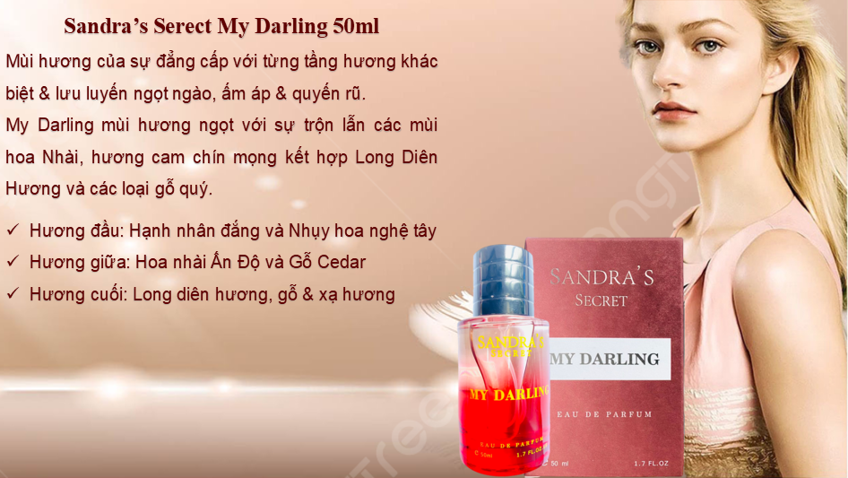 Nước hoa nữ sandra's secret my darling 50ml - hương ngọt kẹo