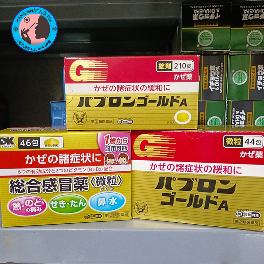 Viên uống cảm cúm Taisho Nhật Bản, bột cảm cúm Pabron người lớn 44 gói