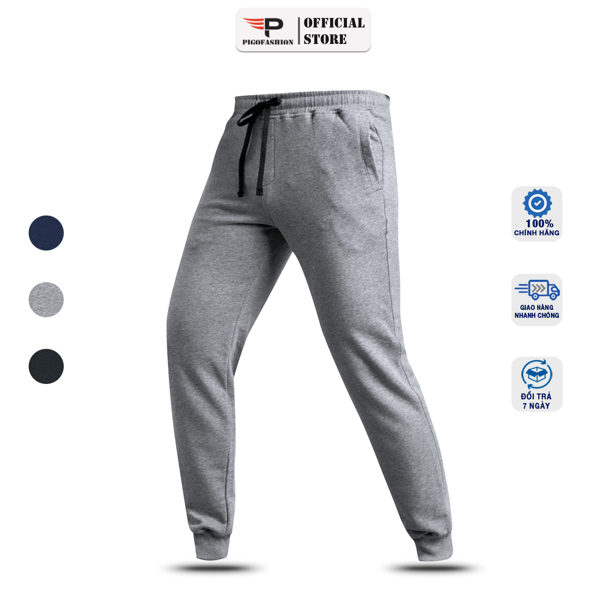 Quần dài thun nỉ jogger cotton thể thao nam trơn cao cấp lzdjgn01 pigofashion