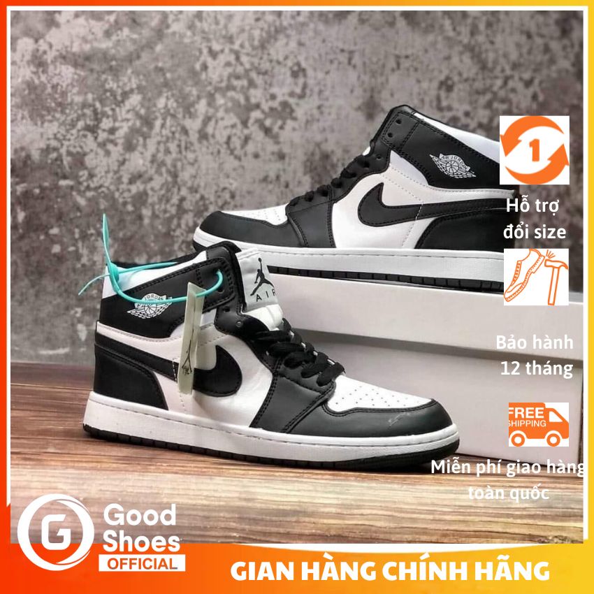 Giày jordan panda giày thể thao jordan cao cổ đen trắng