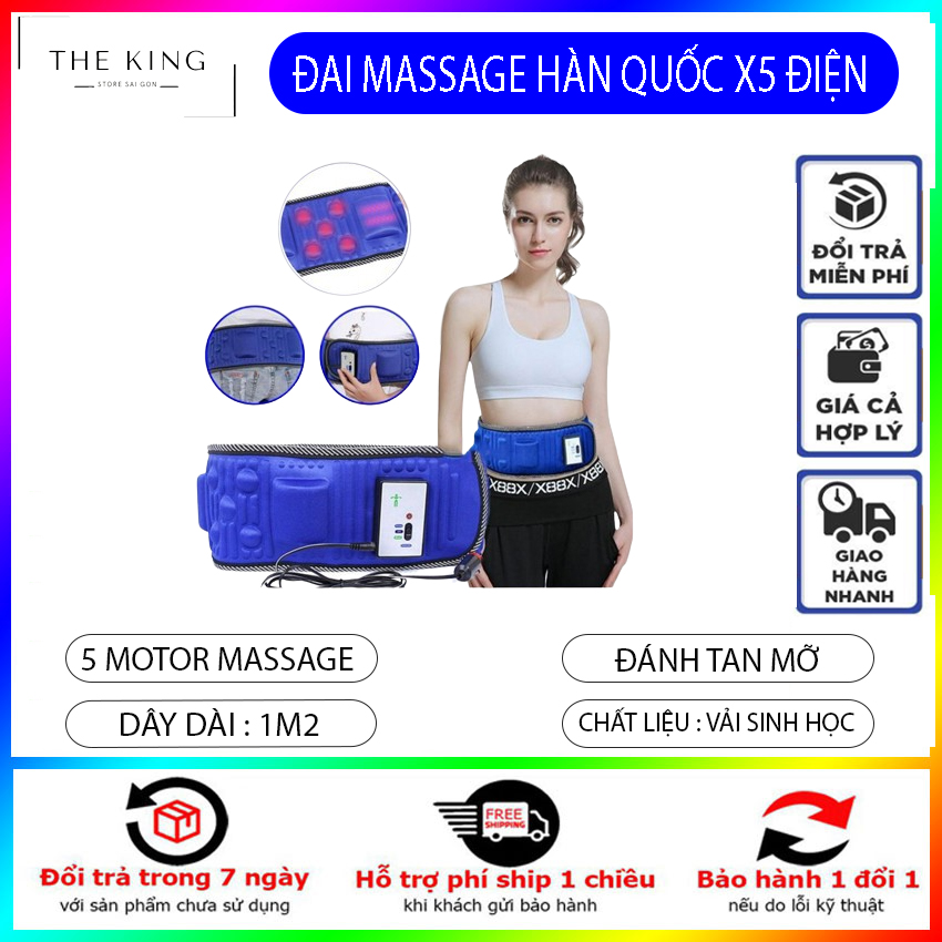 Đai massage toàn thân giảm béo x5 hàn quốc giúp giảm béo và mỡ bụng.