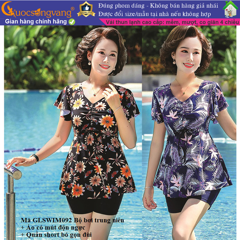 Bộ đồ bơi trung niên nữ bộ bơi có size big size GLSWIM092 Cuocsongvang