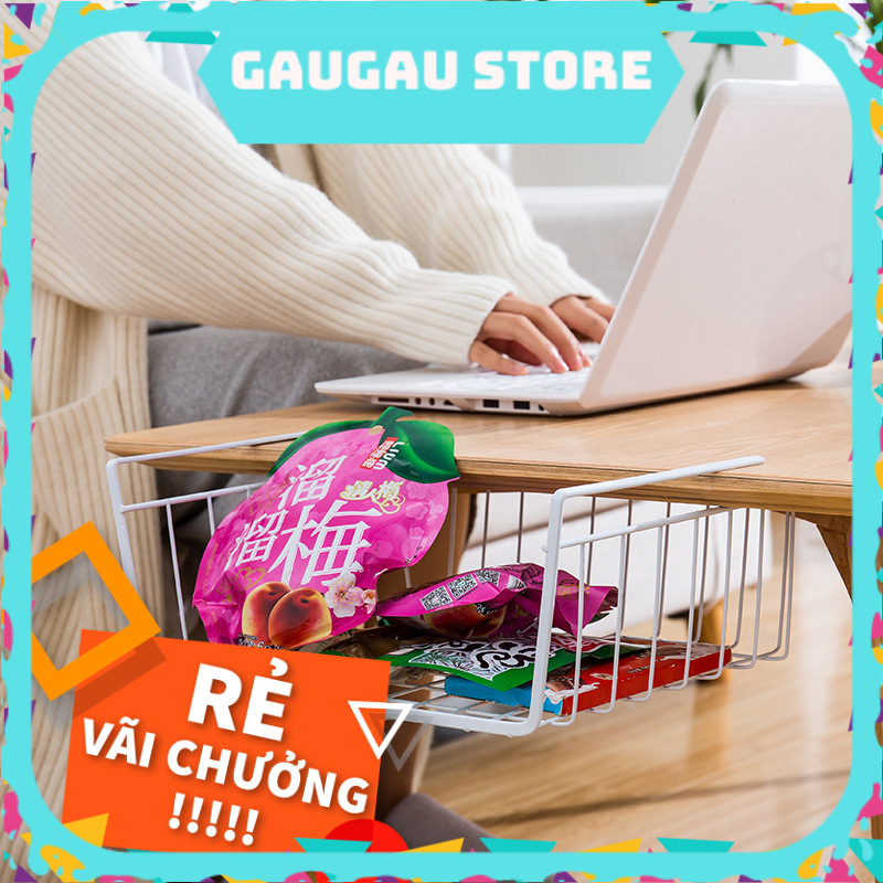 Kệ sắt treo gầm bàn đa năng đựng sách, đựng đồ cá nhân 24.5x28.5x12cm