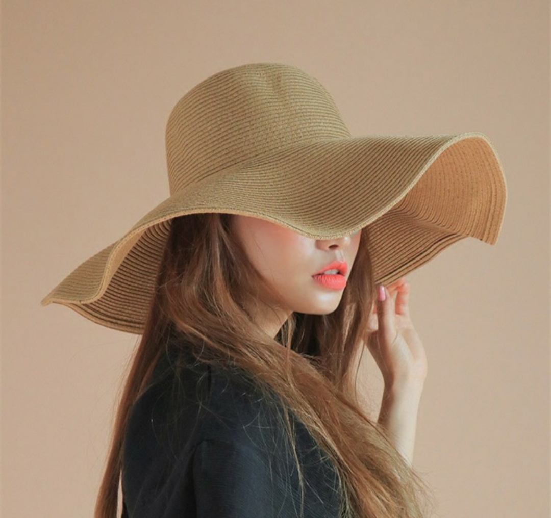 Nón cói trơn vành rủ