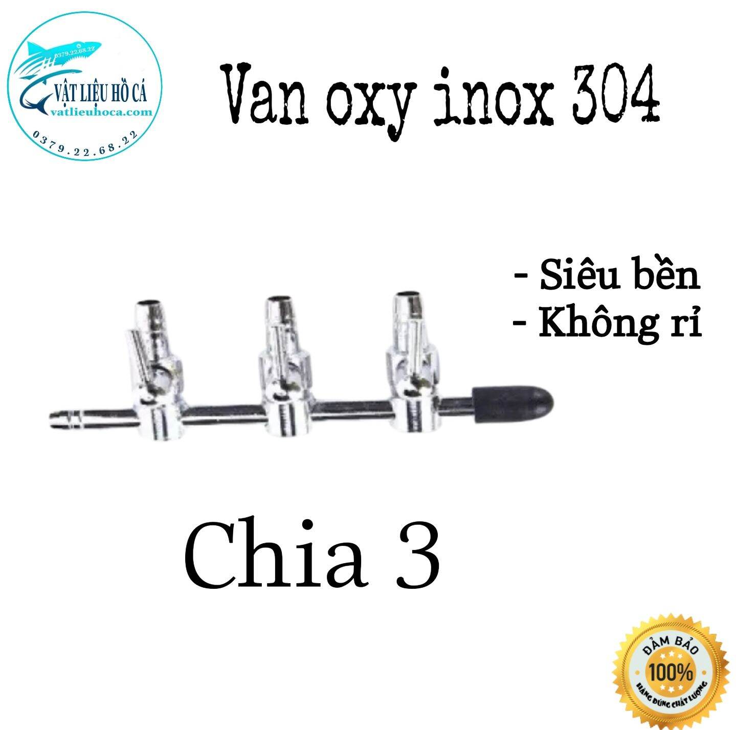Van oxy inox chia 3, van chia oxy