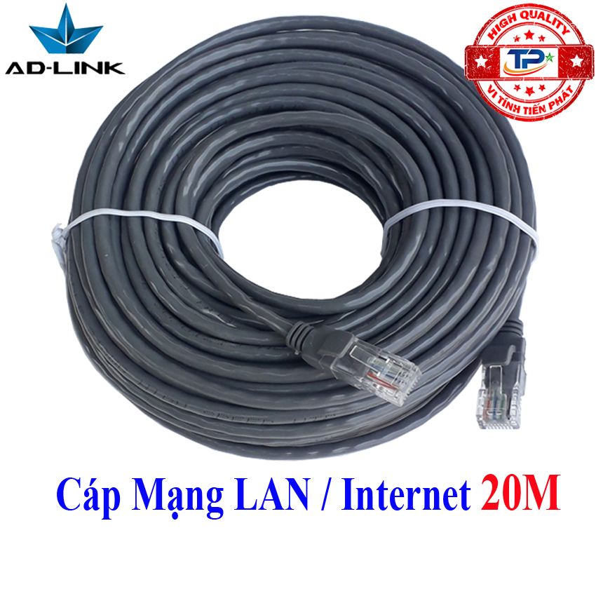 Dây cáp mạng LAN Internet đúc sẵn AD-Link dài 20m chuẩn cat 5e - tiếp Kingmaster