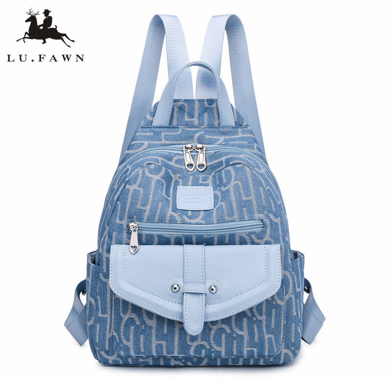 LU FAWN Ba Lô Thời Trang Hợp Thời Trang Mới 2021 Đơn Giản Và Đa Năng Vải Jacquard Thiết Kế Sức Chứa Lớn Túi Du Lịch Nữ Đi Chơi （ 9915 ）