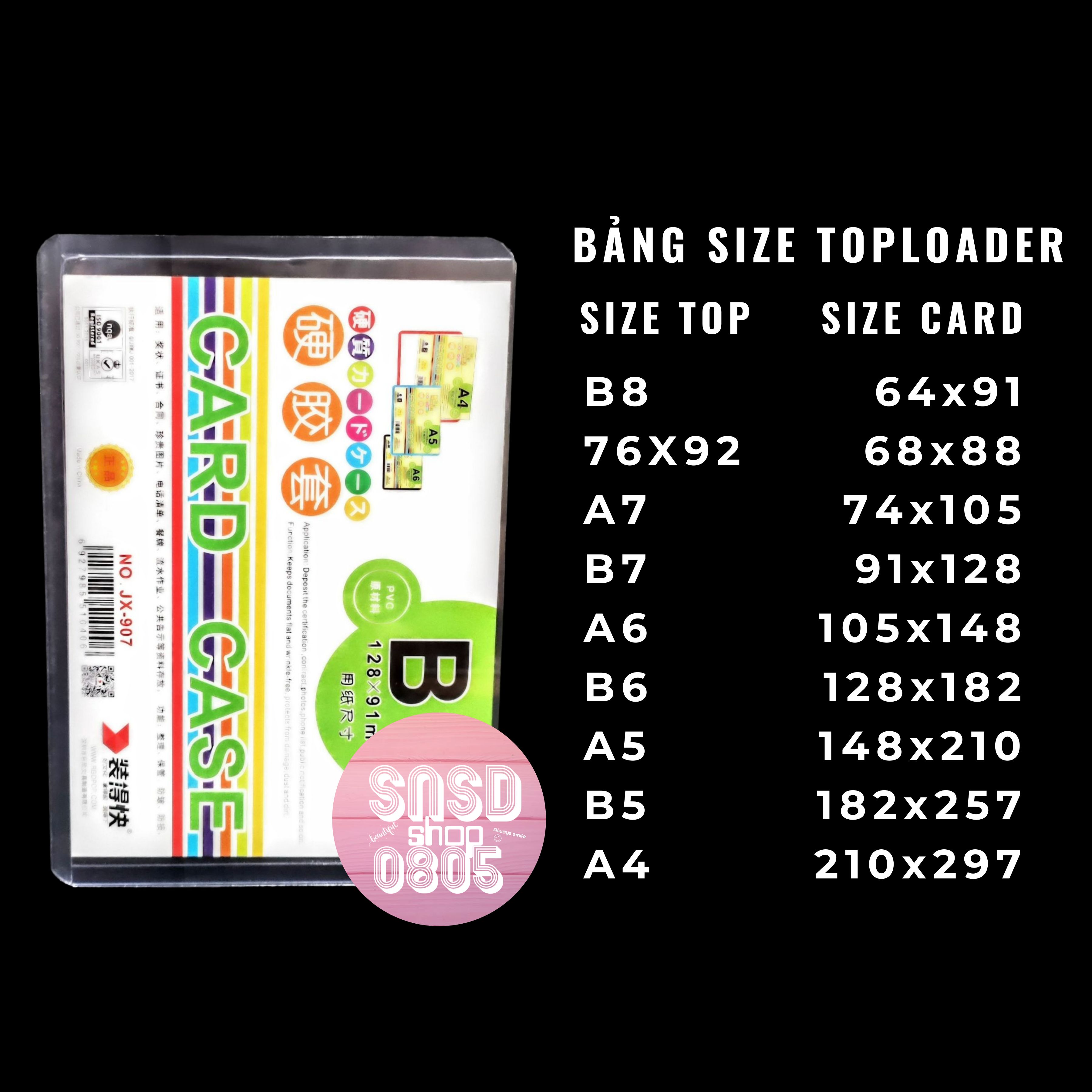Toploader B7 Đựng Photocard, Postcard, Thẻ Bài Pokemon
