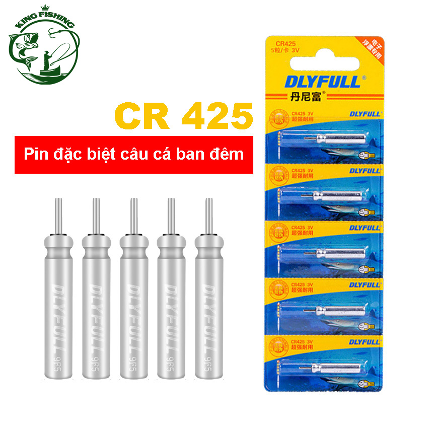 [Vỉ 5 viên]pin câu cá CR-425 chính hãng dùng lắp phao sáng câu đêm thời gian thắp sáng lên đến 60 giờ, là loại pin phổ thông dùng cho 95% phao đài câu đêm an toàn và thân thiện với môi trường