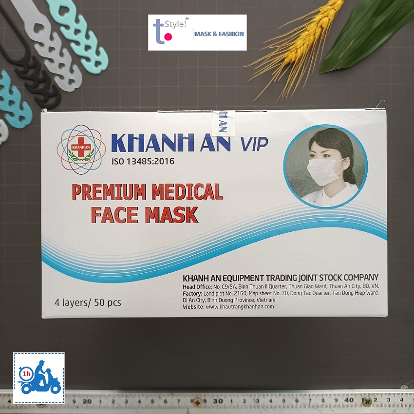 Combo 3 hộp Khẩu trang Y tế Khánh An 4 lớp Vải Kháng khuẩn Màu trắng