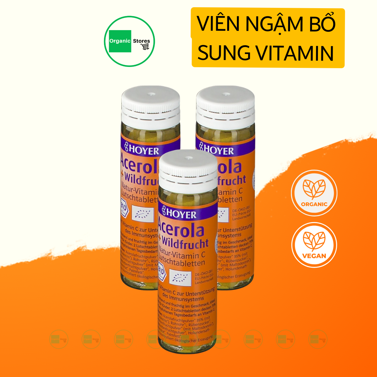 Viên kẹo ngậm Vitamin C hữu cơ - Hoyer