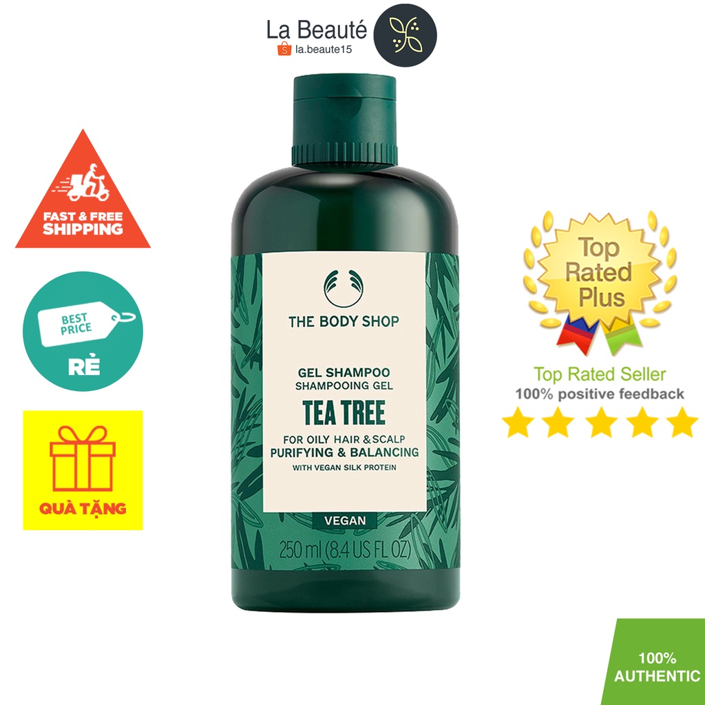 The Body Shop Tea Tree Purifying And Balancing Gel Shampoo – Dầu Dội Tràm Trà Cho Tóc Dầu 250ml