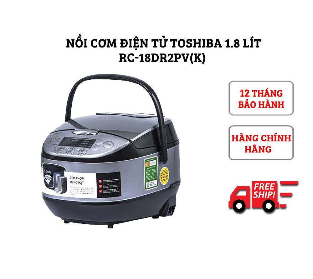 Nồi cơm điện tử toshiba 1.8 lít rc-18dr2pv hàng trưng bày mới 98% chính hãng