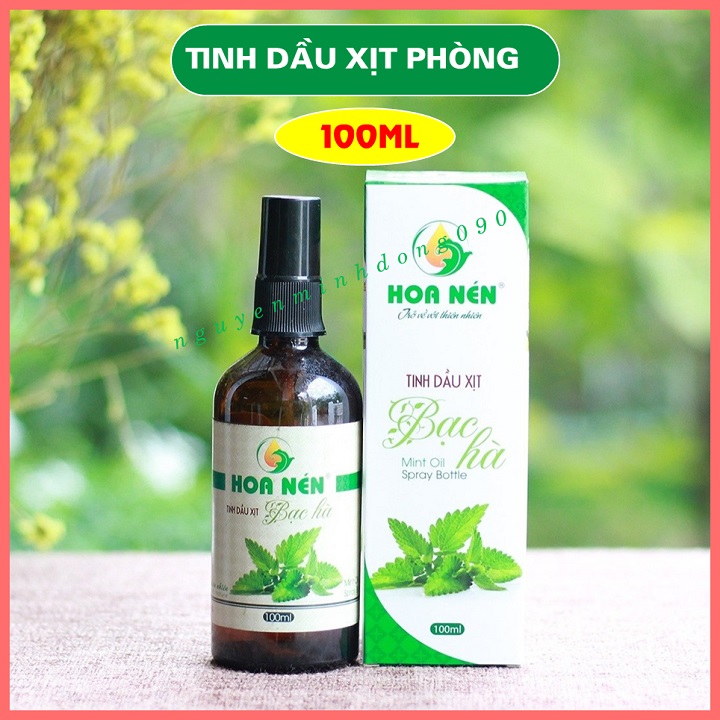 Tinh dầu Bạc Hà Hoa Nén 100ml dạng xịt phòng [FREESHIP] Tinh dầu thiên nhiên đuỗi muỗi, khử mùi hôi, diệt khuẩn hiệu quả, an toàn - Có kèm theo đầu xịt
