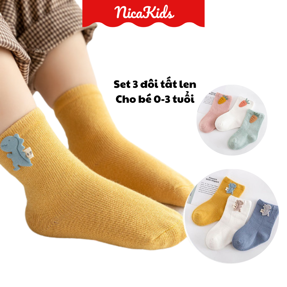 Set 3 đôi tất trẻ em cao cổ mùa đông T120