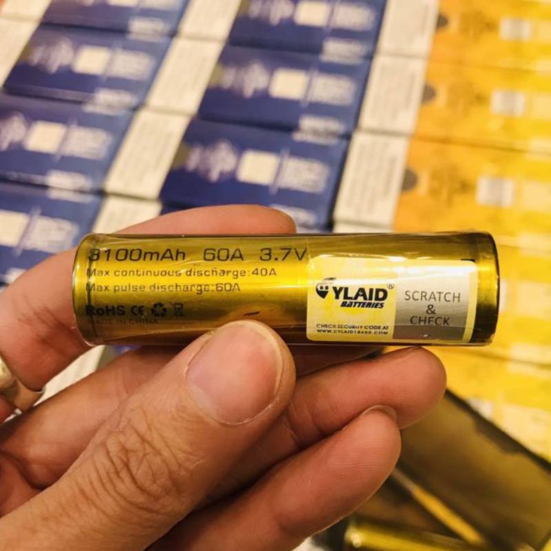 Pin sạc cylaid vàng 18650 3100mah 60a 3.7v