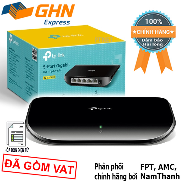 Bộ chia mạng Switch 5 cổng Gigabit Tp-Link TL-SG1005D để bàn (Màu đen) - Phân phối bởi FPT, AMC, NamThanh