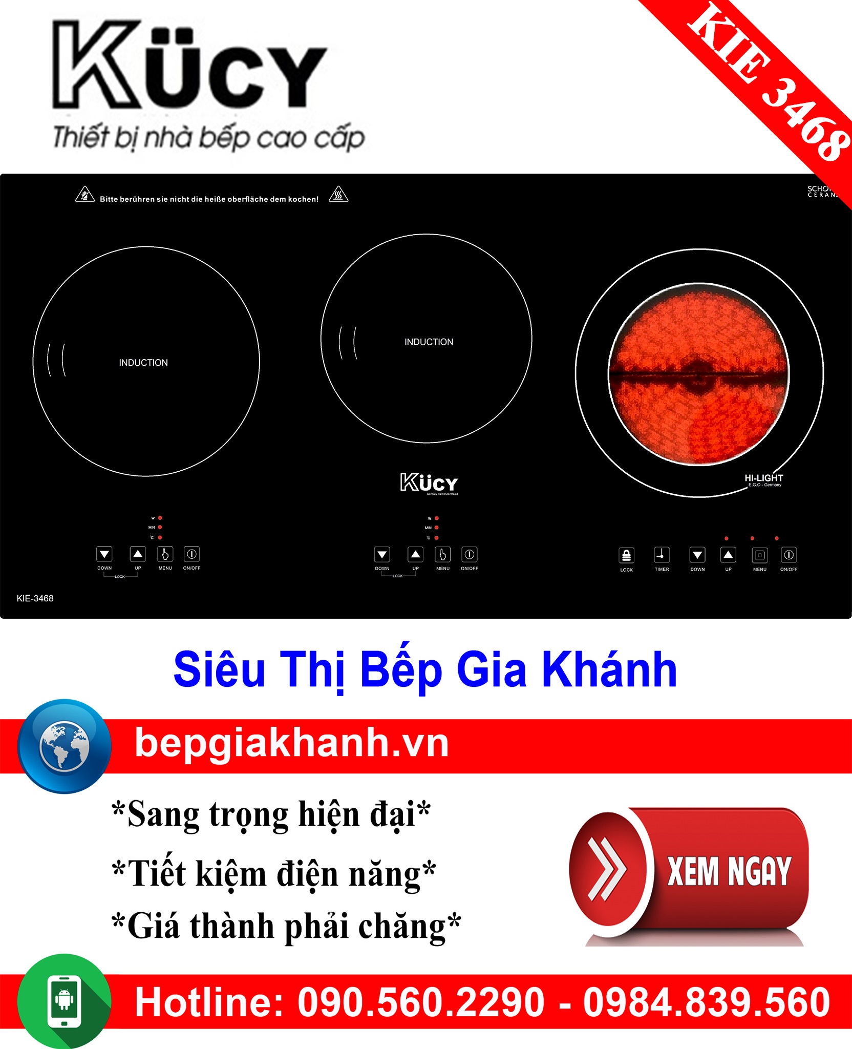 [HCM]Bếp từ kết hợp hồng ngoại Kucy KIE 3468, bếp từ, bếp điện từ, bếp từ đôi, bếp điện từ đôi, bếp từ giá rẻ, bếp điện từ giá rẻ, bếp từ đơn, bep tu don, bep tu