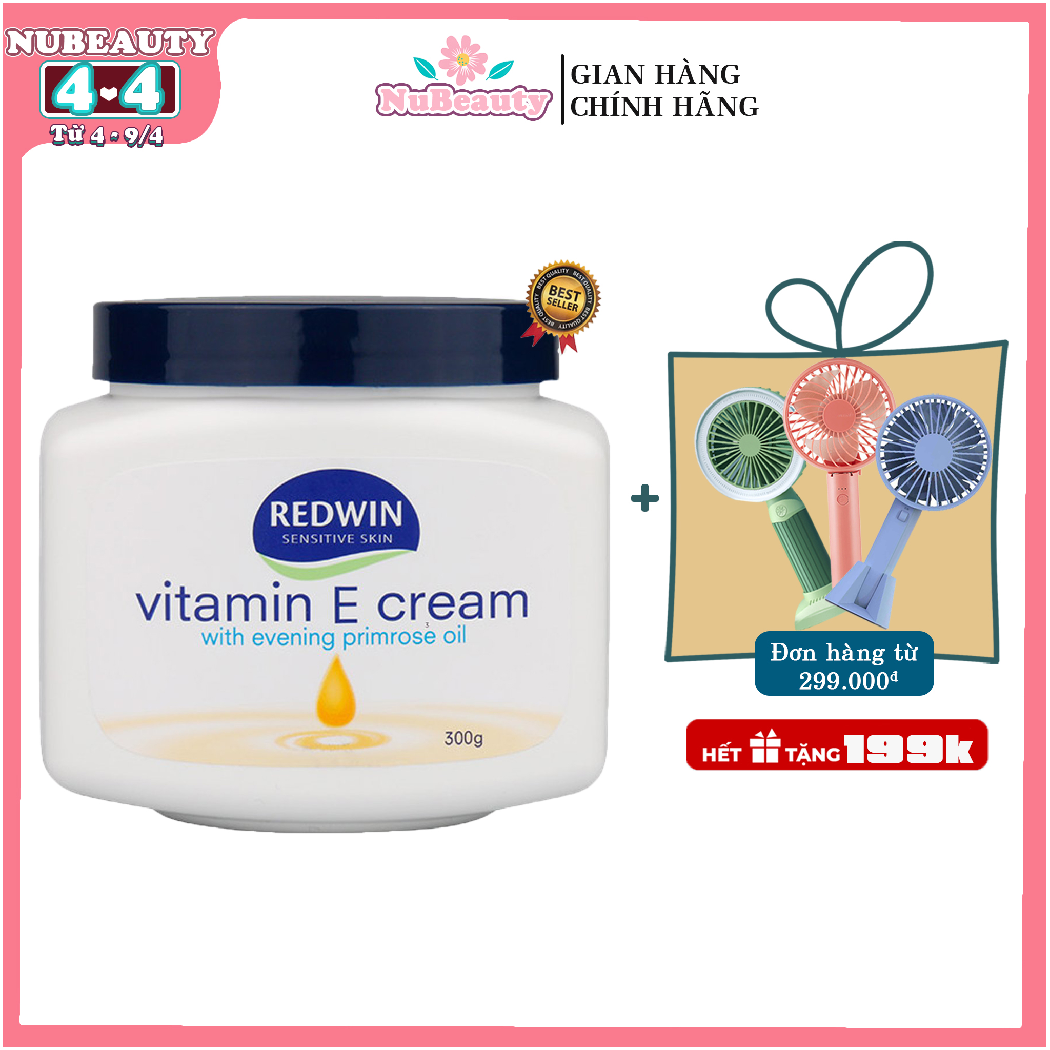 "chính hãng" kem dưỡng ẩm redwin vitamin e cream