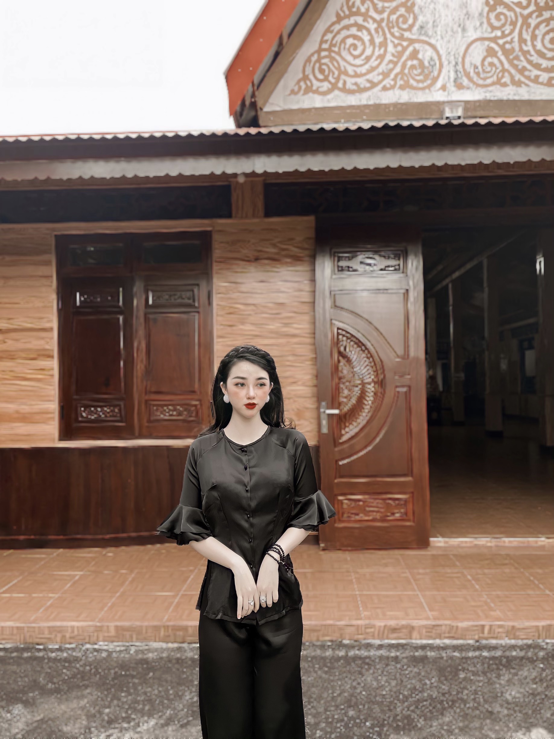 Áo bà ba tay bèo chất lụa mềm mịn