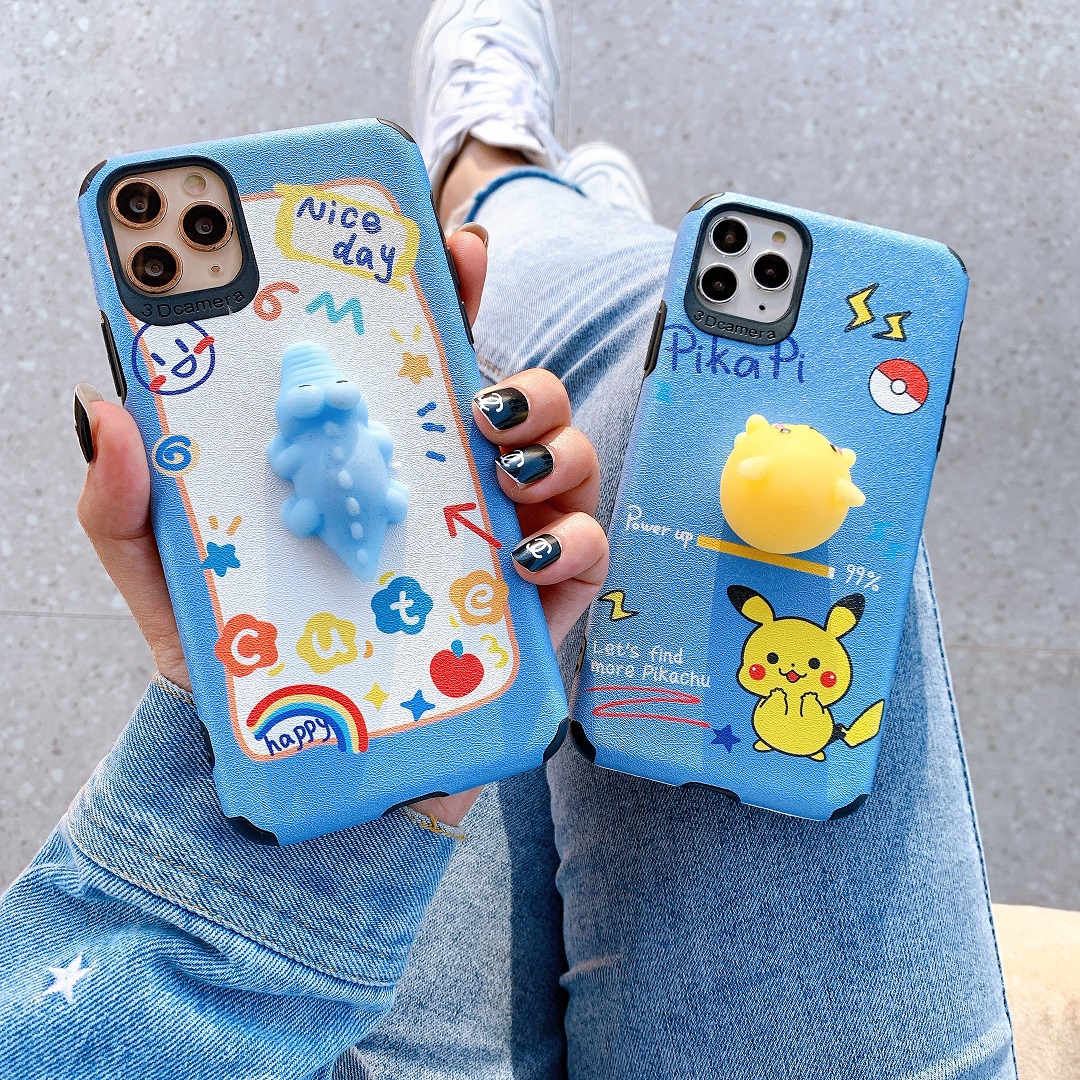 Ốp Lưng Da IMD Hình Nổi Pokemon